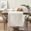 imageLaura Ashley Dothan Luxury Linen Blend Tablecloth for Formal Dining Holiday Wedding or Party 60quot x 84quot Taupe90 x 16 Rectangular Runner