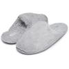 imageLaura Ashley Ladies All Over Plush WMemory Foam SlippersAlpine Grey