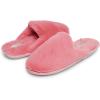 imageLaura Ashley Ladies All Over Plush WMemory Foam SlippersCoral