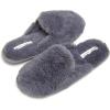 imageLaura Ashley Ladies All Over Plush WMemory Foam SlippersDark Grey