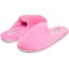 imageLaura Ashley Ladies All Over Plush WMemory Foam SlippersFuschia Pink