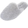 imageLaura Ashley Ladies All Over Plush WMemory Foam SlippersLight Grey