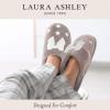 imageLaura Ashley Ladies Animal Leopard Plush Cross Band Slippers With Memory Foam InsoleSteel Grey