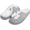 imageLaura Ashley Womens Memory Foam Slip On Terry Cloth Clog Slippers Ladies Fuzzy Rubber Bottom Fur Bedroom House ShoesBasic Grey