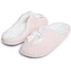 imageLaura Ashley Womens Memory Foam Slip On Terry Cloth Clog Slippers Ladies Fuzzy Rubber Bottom Fur Bedroom House ShoesChalk Pink
