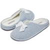 imageLaura Ashley Womens Memory Foam Slip On Terry Cloth Clog Slippers Ladies Fuzzy Rubber Bottom Fur Bedroom House ShoesResort Blue Velour
