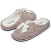 imageLaura Ashley Womens Memory Foam Slip On Terry Cloth Clog Slippers Ladies Fuzzy Rubber Bottom Fur Bedroom House ShoesStone Velour