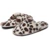 imageLaura Ashley Womens Soft Plush Memory Foam Scuff Slippers Warm Fuzzy Fluffy Bedroom Slipper Ladies Faux Fur Slip On House ShoesCream Leopard