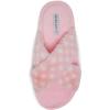 imageLaura Ashley Ladies Animal Leopard Plush Cross Band Slippers With Memory Foam InsolePink Plaid