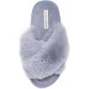 imageLaura Ashley Ladies Animal Leopard Plush Cross Band Slippers With Memory Foam InsoleSteel Grey