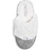 imageLaura Ashley Womens Plush Memory Foam Wide Collar Fleece Spa Scuff Slippers Fuzzy Warm Faux Fur Slip On House Shoes SlipperBasic Grey
