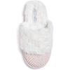 imageLaura Ashley Womens Plush Memory Foam Wide Collar Fleece Spa Scuff Slippers Fuzzy Warm Faux Fur Slip On House Shoes SlipperChalk Pink