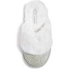 imageLaura Ashley Womens Plush Memory Foam Wide Collar Fleece Spa Scuff Slippers Fuzzy Warm Faux Fur Slip On House Shoes SlipperNickle Green