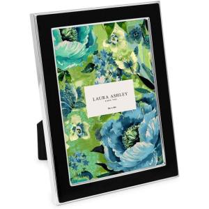 imageLaura Ashley 5x7 White Enamel Picture Frame Gold Metal Edge with Easel for Countertop Counterspace Tabletop Display Bookshelf Desk Wall Dcor Photo GalleryBlack W Silver