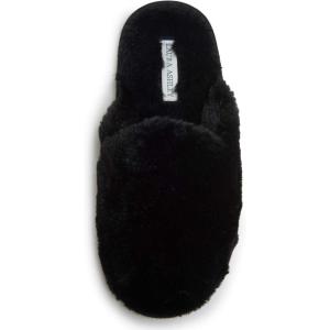 imageLaura Ashley Ladies All Over Plush WMemory Foam SlippersBlack