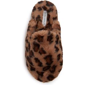 imageLaura Ashley Ladies All Over Plush WMemory Foam SlippersBrown