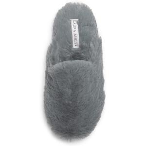 imageLaura Ashley Ladies All Over Plush WMemory Foam SlippersGreen