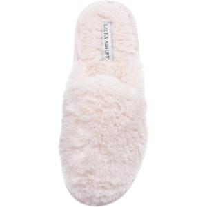 imageLaura Ashley Ladies All Over Plush WMemory Foam SlippersPink