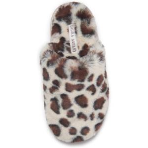 imageLaura Ashley Womens Soft Plush Memory Foam Scuff Slippers Warm Fuzzy Fluffy Bedroom Slipper Ladies Faux Fur Slip On House ShoesCream Leopard