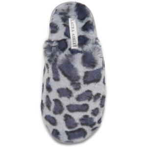 imageLaura Ashley Womens Soft Plush Memory Foam Scuff Slippers Warm Fuzzy Fluffy Bedroom Slipper Ladies Faux Fur Slip On House ShoesLt Grey Leopard