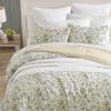 imageLaura Ashley  FullQueen Comforter Set Soft Cotton Bedding with Matching Shams Floral Home Decor OekoTex Certified Bloomsbury Brown FullQueenCountry Meadow Gold