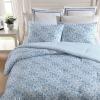 imageLaura Ashley  FullQueen Comforter Set Soft Cotton Bedding with Matching Shams Floral Home Decor OekoTex Certified Bloomsbury Brown FullQueenQuartet Blue