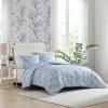 imageLaura Ashley  FullQueen Comforter Set Soft Cotton Bedding with Matching Shams Floral Home Decor OekoTex Certified Bloomsbury Brown FullQueenQuartet Blue