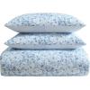 imageLaura Ashley  FullQueen Comforter Set Soft Cotton Bedding with Matching Shams Floral Home Decor OekoTex Certified Bloomsbury Brown FullQueenQuartet Blue