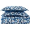 imageLaura Ashley  FullQueen Comforter Set Soft Cotton Bedding with Matching Shams Floral Home Decor OekoTex Certified Bloomsbury Brown FullQueenSweet Memories Blue