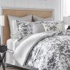imageLaura Ashley  Queen Comforter Set Reversible Cotton Bedding Includes Matching Shams with Bonus Euro Shams ampamp Throw Pillows Amberley BlackWhite QueenAmberley BlackWhite