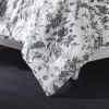 imageLaura Ashley  Queen Comforter Set Reversible Cotton Bedding Includes Matching Shams with Bonus Euro Shams ampamp Throw Pillows Amberley BlackWhite QueenAmberley BlackWhite