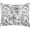 imageLaura Ashley  Queen Comforter Set Reversible Cotton Bedding Includes Matching Shams with Bonus Euro Shams ampamp Throw Pillows Amberley BlackWhite QueenAmberley BlackWhite