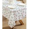 imageLaura Ashley Decorative Tablecloth Wrinkle and Stain Resistant Spillproof Water Repellent Easy Care Washable Polyester Fabric for Dining Kitchen Holiday and Party 60quot x 84quot Apple BlossomHolly Berry