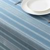 imageLaura Ashley Decorative Tablecloth Wrinkle and Stain Resistant Spillproof Water Repellent Easy Care Washable Polyester Fabric for Dining Kitchen Holiday and Party 60quot x 84quot Apple BlossomBlue Stripe