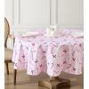 imageLaura Ashley Decorative Tablecloth Wrinkle and Stain Resistant Spillproof Water Repellent Easy Care Washable Polyester Fabric for Dining Kitchen Holiday and Party 60quot x 84quot Apple BlossomPink Candy Cane
