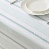 imageLaura Ashley Decorative Tablecloth Wrinkle and Stain Resistant Spillproof Water Repellent Easy Care Washable Polyester Fabric for Dining Kitchen Holiday and Party 60quot x 84quot Apple BlossomTeal Stripe