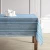 imageLaura Ashley Decorative Tablecloth Wrinkle and Stain Resistant Spillproof Water Repellent Easy Care Washable Polyester Fabric for Dining Kitchen Holiday and Party 60quot x 84quot Apple BlossomBlue Stripe