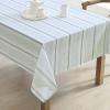 imageLaura Ashley Decorative Tablecloth Wrinkle and Stain Resistant Spillproof Water Repellent Easy Care Washable Polyester Fabric for Dining Kitchen Holiday and Party 60quot x 84quot Apple BlossomTeal Stripe
