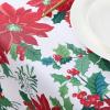 imageLaura Ashley Decorative Tablecloth Wrinkle and Stain Resistant Spillproof Water Repellent Easy Care Washable Polyester Fabric for Dining Kitchen Holiday and Party 60quot x 84quot Apple BlossomChristmas Floral