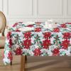 imageLaura Ashley Decorative Tablecloth Wrinkle and Stain Resistant Spillproof Water Repellent Easy Care Washable Polyester Fabric for Dining Kitchen Holiday and Party 60quot x 84quot Apple BlossomChristmas Floral