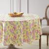 imageLaura Ashley Decorative Tablecloth Wrinkle and Stain Resistant Spillproof Water Repellent Easy Care Washable Polyester Fabric for Dining Kitchen Holiday and Party 60quot x 84quot Apple BlossomPeony
