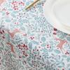 imageLaura Ashley Decorative Tablecloth Wrinkle and Stain Resistant Spillproof Water Repellent Easy Care Washable Polyester Fabric for Dining Kitchen Holiday and Party 60quot x 84quot Apple BlossomReindeer Prance