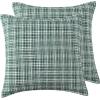 imageLaura Ashley Queen Comforter Set Cotton Reversible Bedding Set Includes Matching Shams with Bonus Euro Shams ampamp Throw Pillow Covers Bramble Floral Green QueenBramble Floral Green