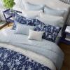 imageLaura Ashley Queen Comforter Set Cotton Reversible Bedding Set Includes Matching Shams with Bonus Euro Shams ampamp Throw Pillow Covers Branch Toile Blue QueenBranch Toile Blue