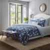 imageLaura Ashley Queen Comforter Set Cotton Reversible Bedding Set Includes Matching Shams with Bonus Euro Shams ampamp Throw Pillow Covers Branch Toile Blue QueenBranch Toile Blue