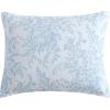 imageLaura Ashley Queen Comforter Set Cotton Reversible Bedding Set with Matching Shams Farmhouse Home Dcor Bedford Blue QueenBedford Blue