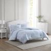 imageLaura Ashley Queen Comforter Set Cotton Reversible Bedding Set with Matching Shams Farmhouse Home Dcor Bedford Blue QueenBedford Blue