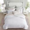 imageLaura Ashley Queen Comforter Set Cotton Reversible Bedding Set with Matching Shams Farmhouse Home Dcor Bedford Blue QueenWaffle Pique White