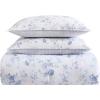 imageLaura Ashley Queen Comforter Set Reversible Cotton Bedding with Matching Shams Farmhouse Home Decor Dorm Room Essentials Belinda Blue QueenBelinda Blue