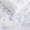 imageLaura Ashley Queen Comforter Set Reversible Cotton Bedding with Matching Shams Farmhouse Home Decor Dorm Room Essentials Belinda Blue QueenBelinda Blue